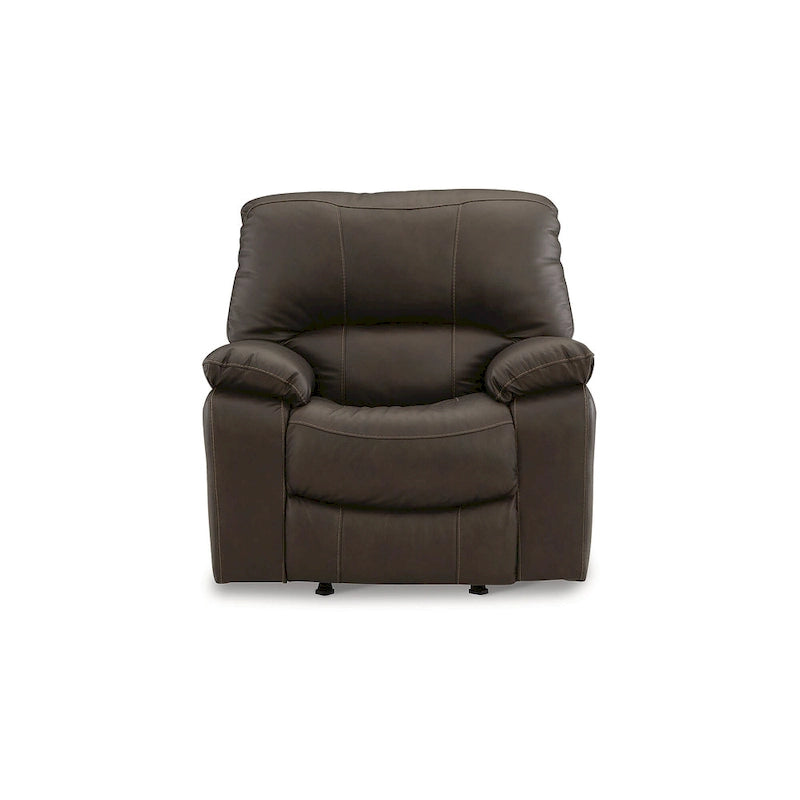 Dark Brown Genuine Leather Power Reclining Sofa with USB Port