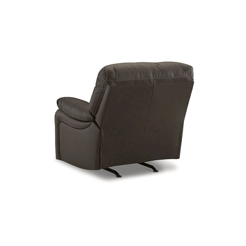 Dark Brown Genuine Leather Power Reclining Sofa with USB Port