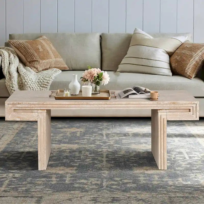 Premium Vintage Industrial Coffee Table with Double-Tier Structure for Living and Office Spaces