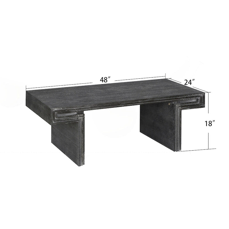 Premium Vintage Industrial Coffee Table with Double-Tier Structure for Living and Office Spaces