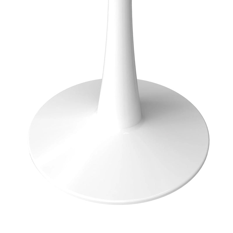 31" Round Sintered Stone Dining Table White Pedestal Base