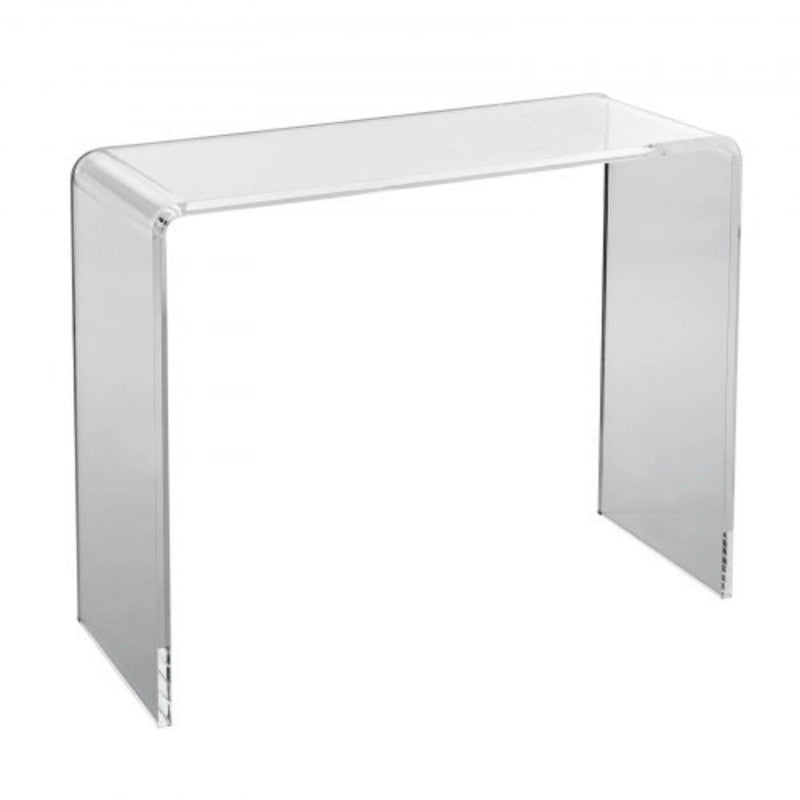 Clear Acrylic Rectangular Console Side End Table Perfect for Both Indoor and Outdoor Use - 38x15x29 in