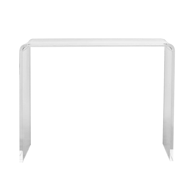 Clear Acrylic Rectangular Console Side End Table Perfect for Both Indoor and Outdoor Use - 38x15x29 in