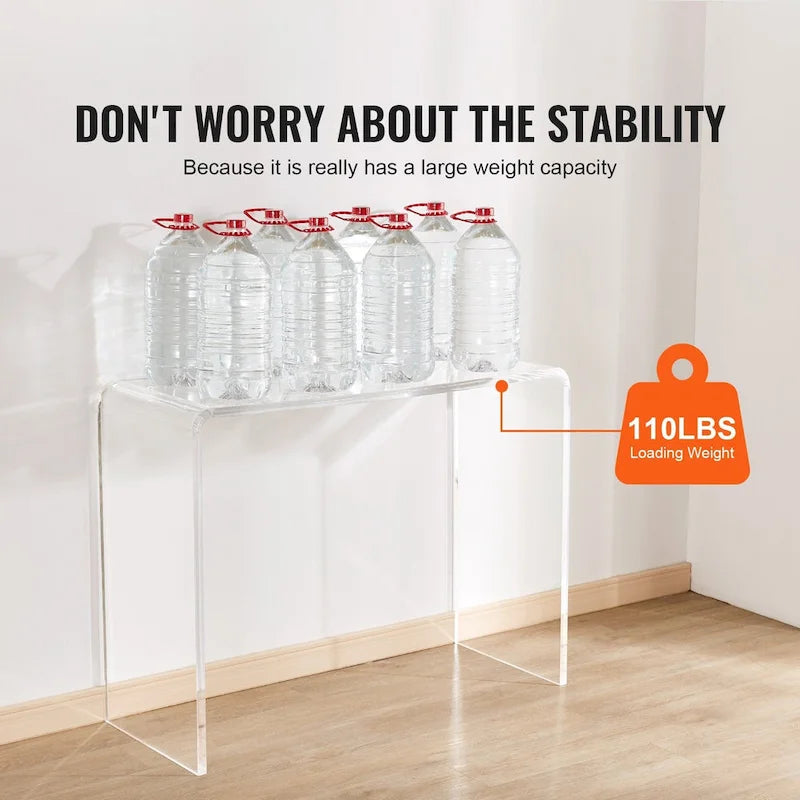 Clear Acrylic Rectangular Console Side End Table Perfect for Both Indoor and Outdoor Use - 38x15x29 in