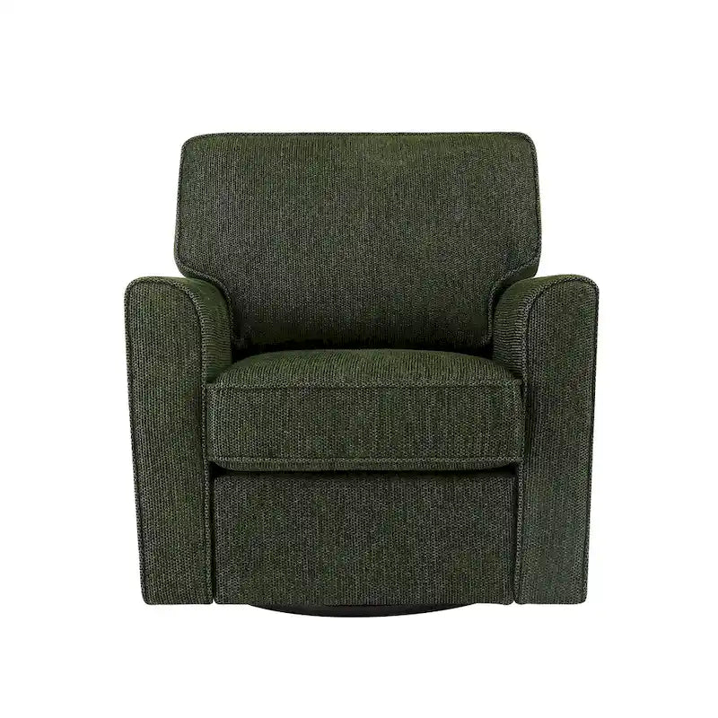 360 Swivel Armchair Chenille Upholstered Accent Chair with Side Pockets Red Green Grey