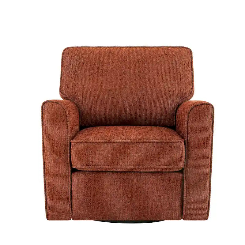 360 Swivel Armchair Chenille Upholstered Accent Chair with Side Pockets Red Green Grey