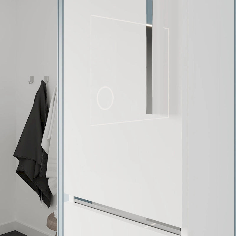 Glossy White Freestanding Linen Tower Cabinet with Soft-Close Doors