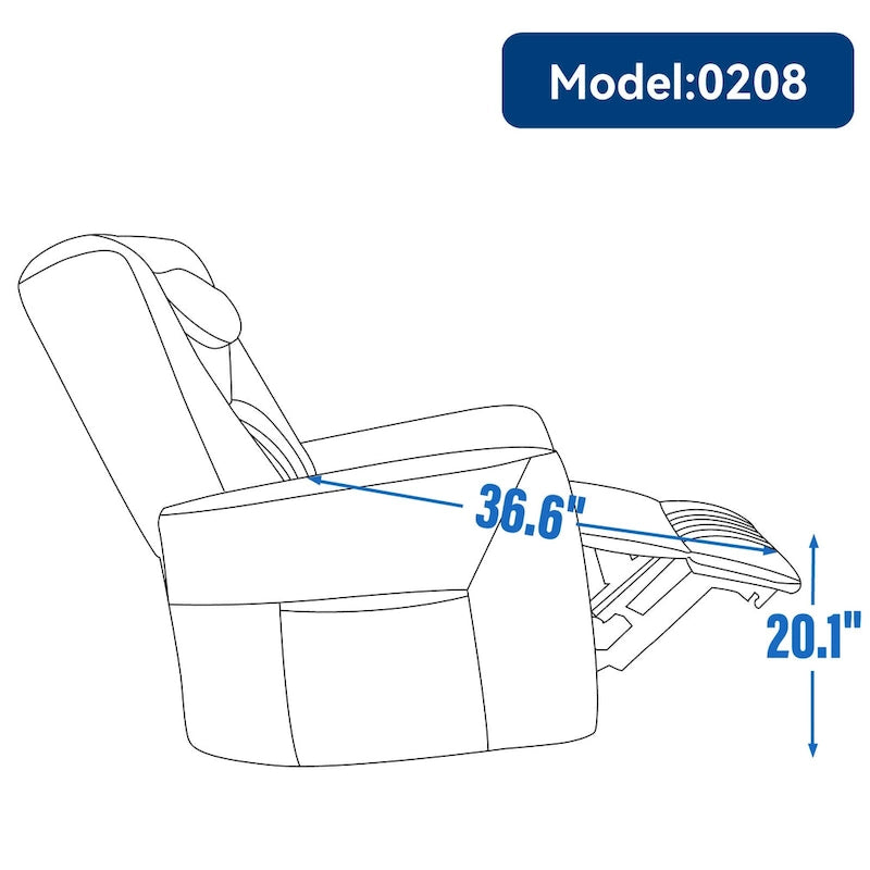 Electric Swivel Rocker Recliner Chair with Lumbar Neck Support Cushion Beige