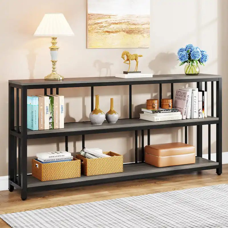 3 Tiers Console Sofa Table, 70 Entryway Hallway Table for Living Room
