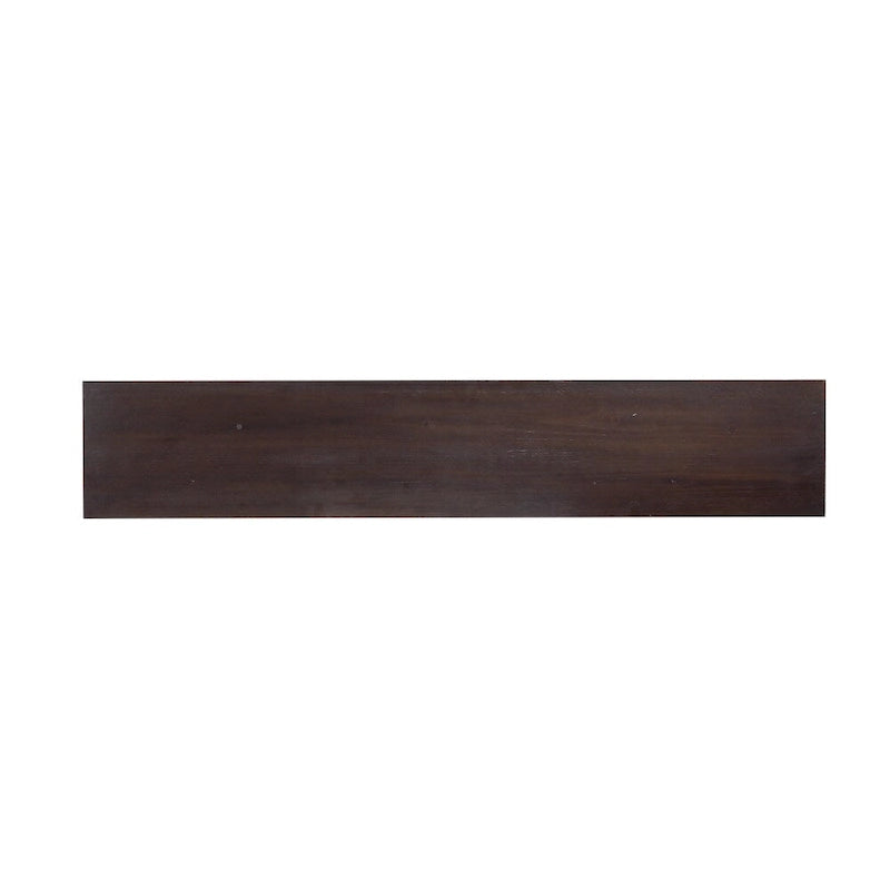 Narrow Industrial Console Table Espresso Wood Matte Black Iron Legs