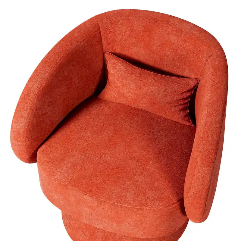 360 Degree Swivel Barrel Accent Chair with Pillow Linen Upholstered Multi-Color