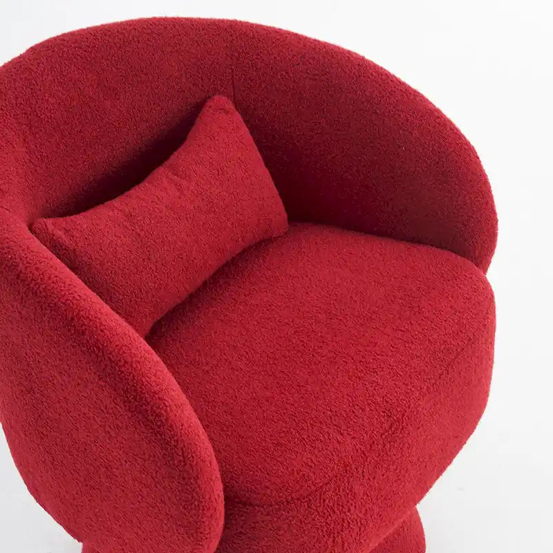 360 Degree Swivel Barrel Accent Chair with Pillow Linen Upholstered Multi-Color