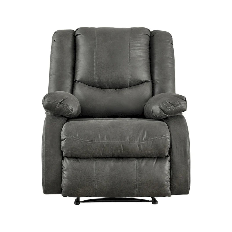 Gray Contemporary Zero Wall Pull Tab Faux Leather Recliner Chair Slate