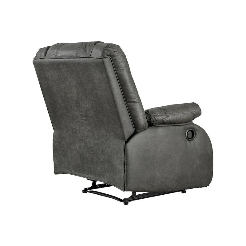 Gray Contemporary Zero Wall Pull Tab Faux Leather Recliner Chair Slate