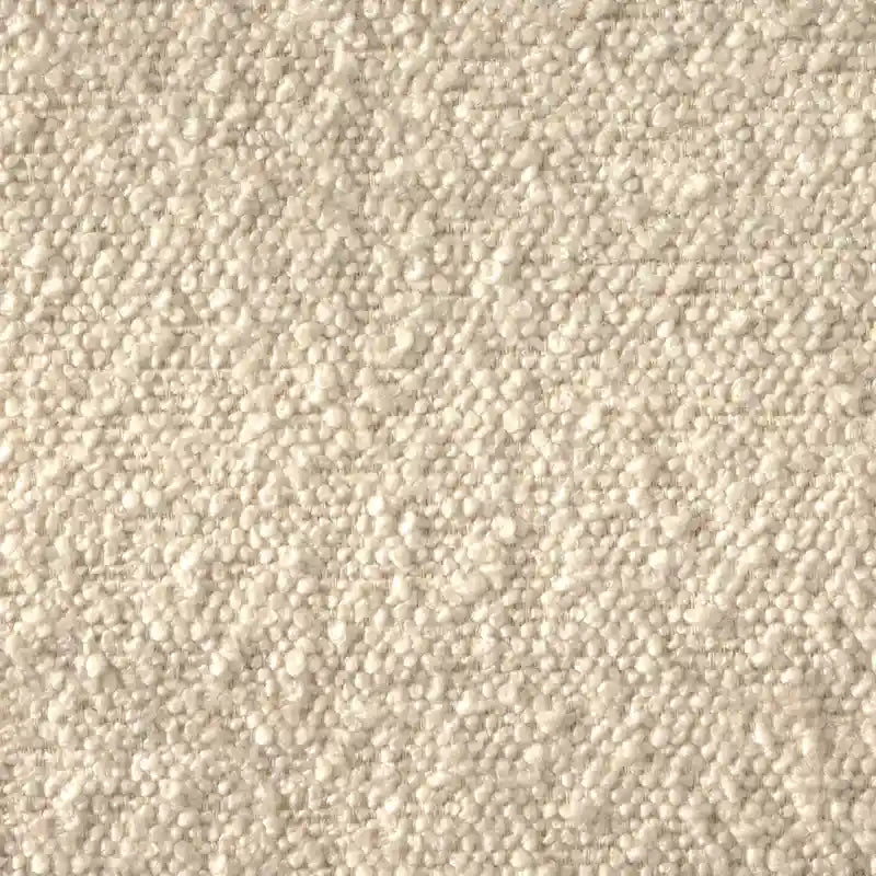 Cream Boucle Two-Seater Loveseat with Wooden Legs and Cushions