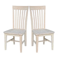 Solid Wood Tall Mission Dining Chair Slatted Back Unfinished Natural