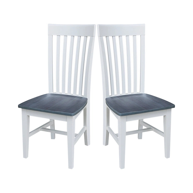 Solid Wood Tall Mission Dining Chair Slatted Back Unfinished Natural