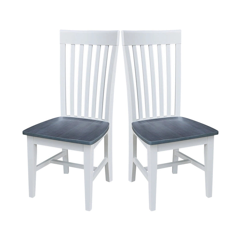 Solid Wood Tall Mission Dining Chair Slatted Back Unfinished Natural