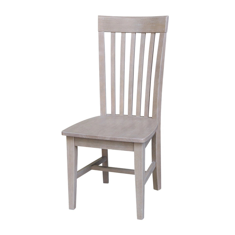 Solid Wood Tall Mission Dining Chair Slatted Back Unfinished Natural