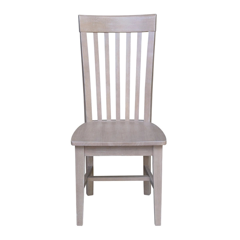Solid Wood Tall Mission Dining Chair Slatted Back Unfinished Natural