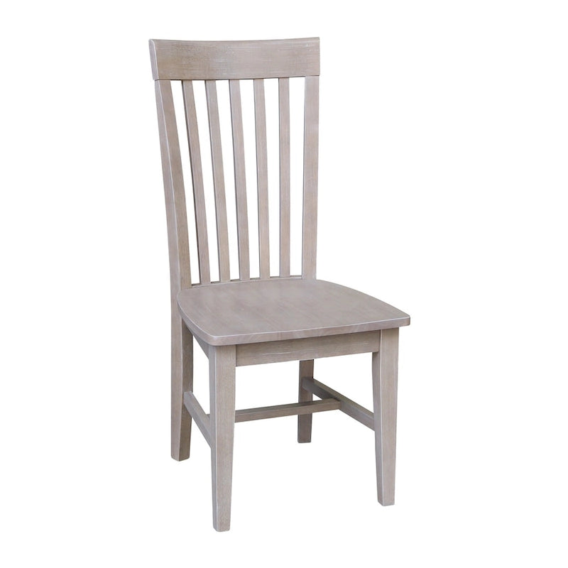 Solid Wood Tall Mission Dining Chair Slatted Back Unfinished Natural