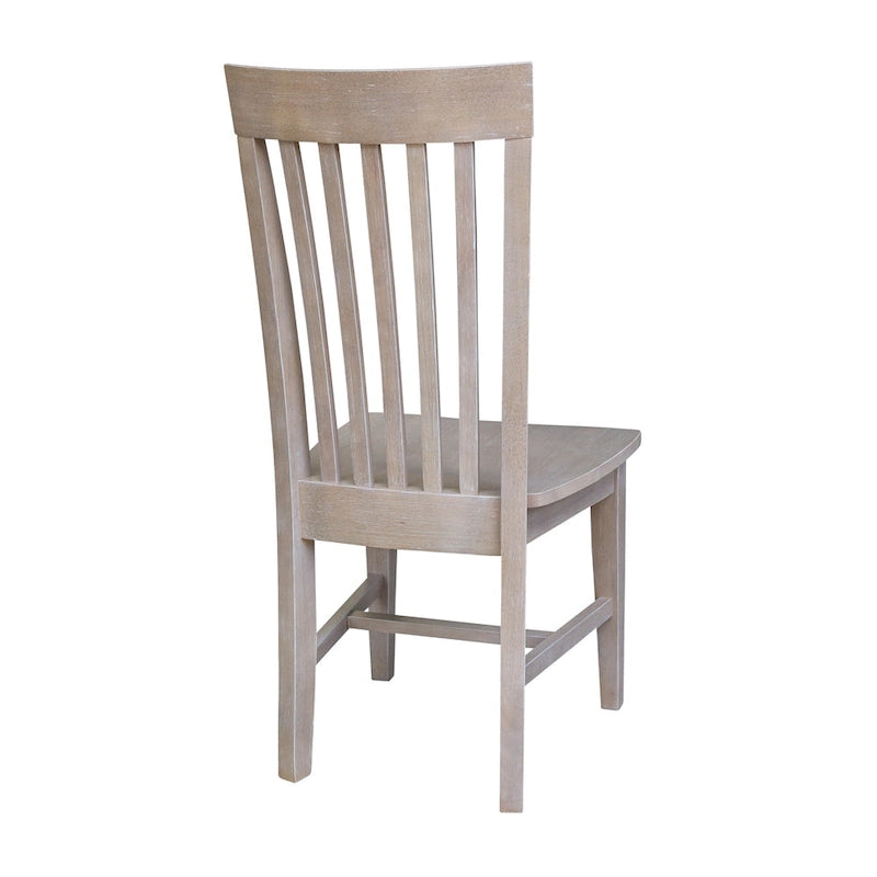 Solid Wood Tall Mission Dining Chair Slatted Back Unfinished Natural