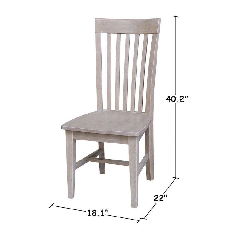 Solid Wood Tall Mission Dining Chair Slatted Back Unfinished Natural