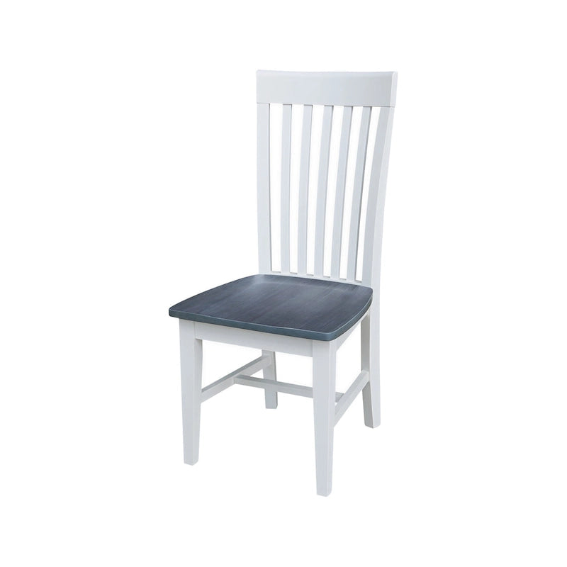 Solid Wood Tall Mission Dining Chair Slatted Back Unfinished Natural