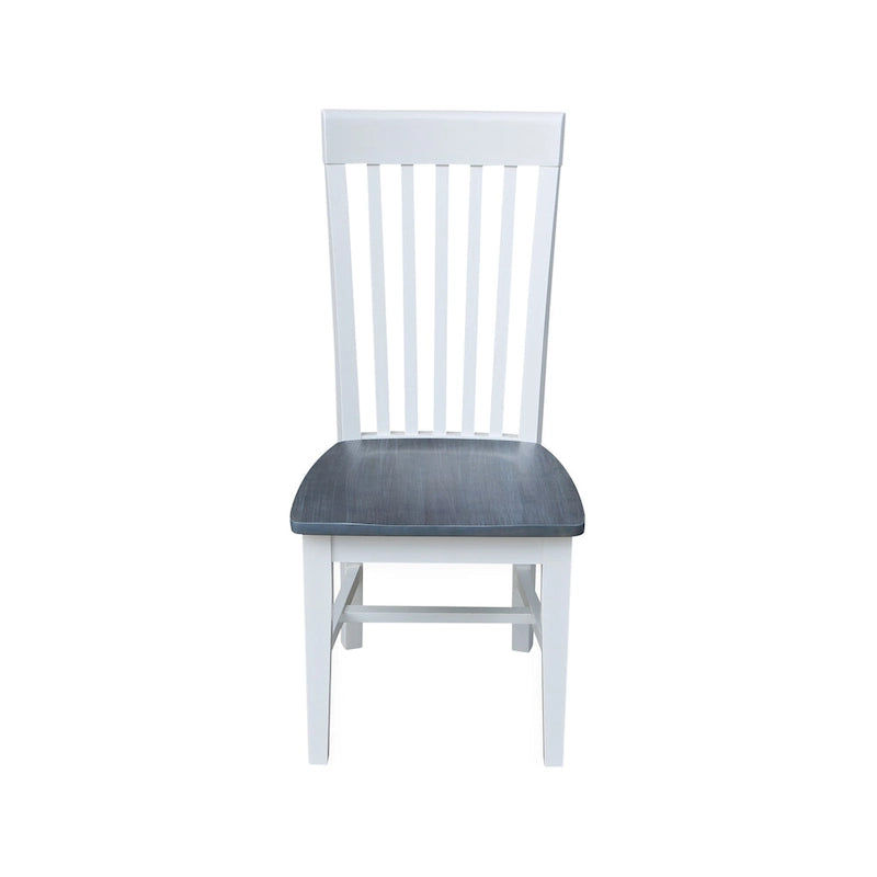 Solid Wood Tall Mission Dining Chair Slatted Back Unfinished Natural