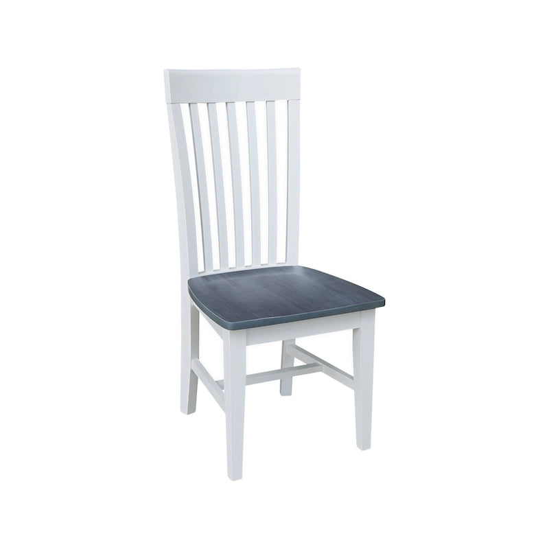 Solid Wood Tall Mission Dining Chair Slatted Back Unfinished Natural