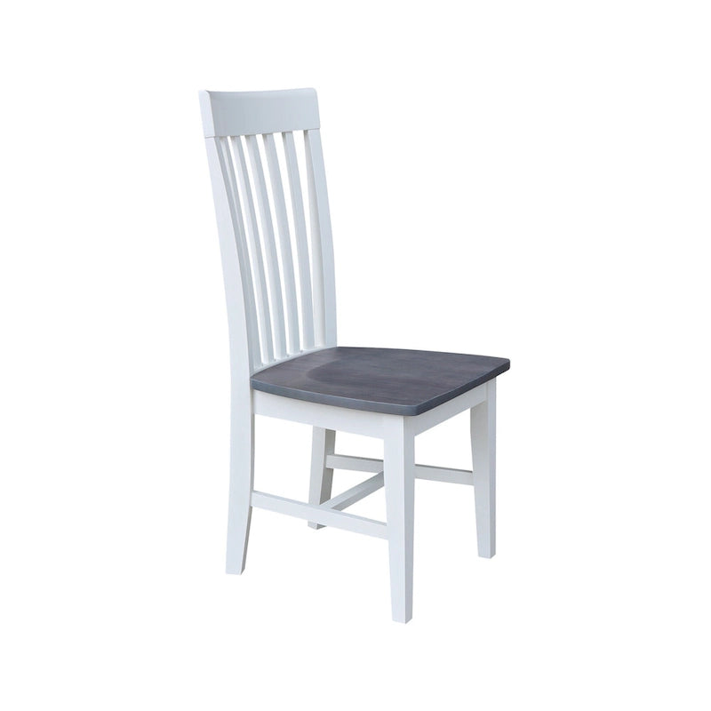 Solid Wood Tall Mission Dining Chair Slatted Back Unfinished Natural