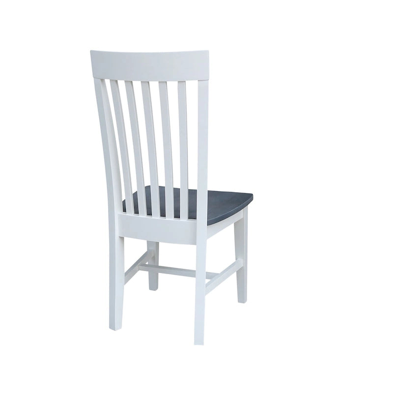 Solid Wood Tall Mission Dining Chair Slatted Back Unfinished Natural