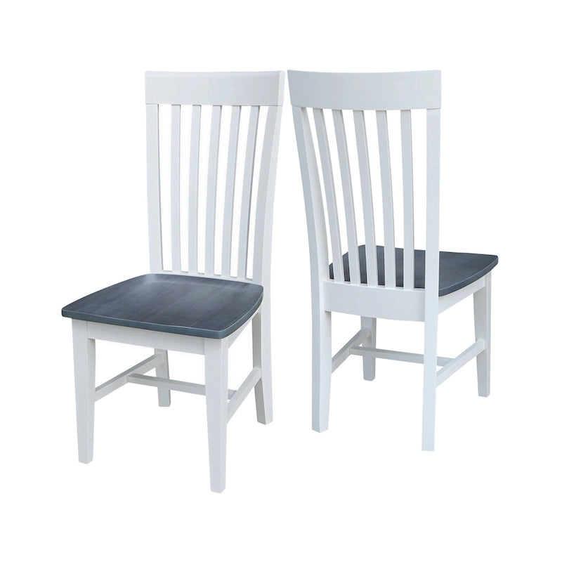 Solid Wood Tall Mission Dining Chair Slatted Back Unfinished Natural