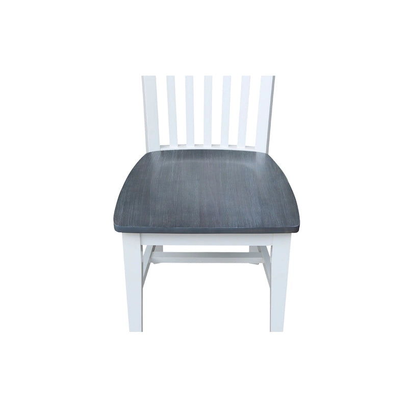 Solid Wood Tall Mission Dining Chair Slatted Back Unfinished Natural