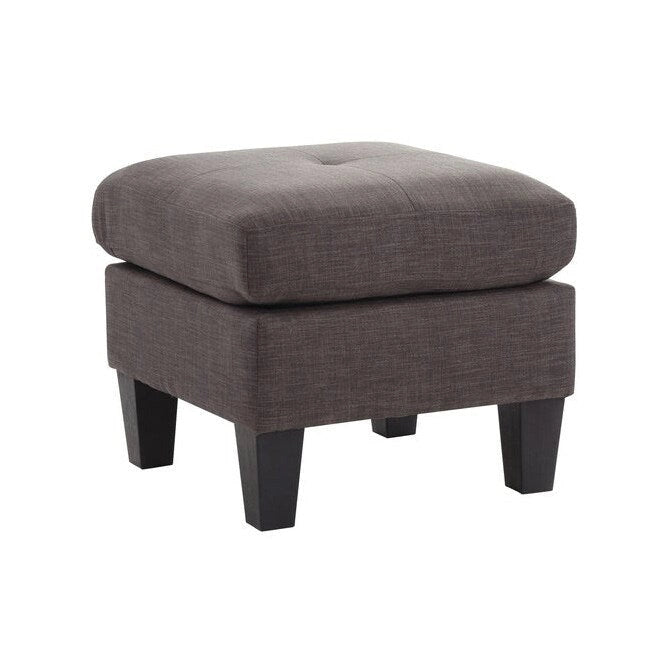 Square Tufted Upholstered Ottoman Footrest with Solid Wood Legs Multi-Color