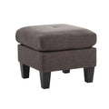 Square Tufted Upholstered Ottoman Footrest with Solid Wood Legs Multi-Color