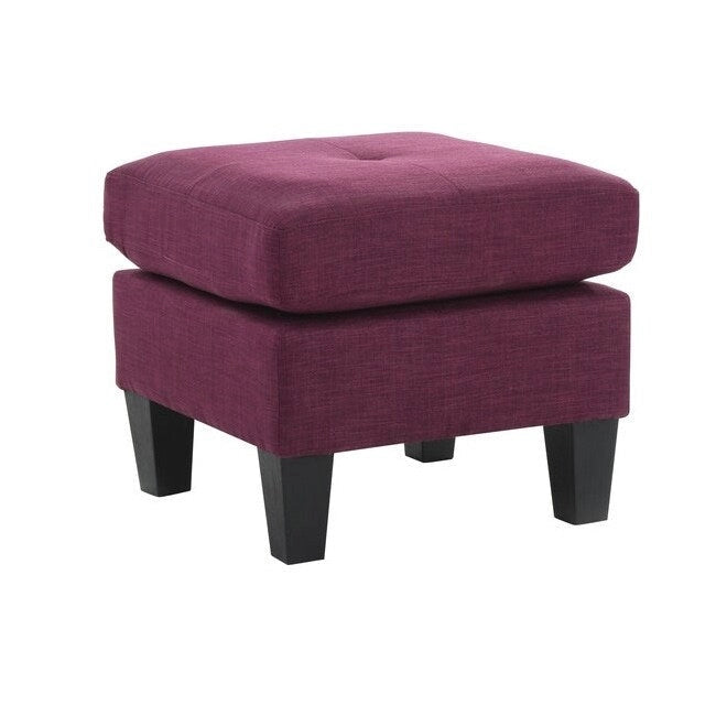 Square Tufted Upholstered Ottoman Footrest with Solid Wood Legs Multi-Color