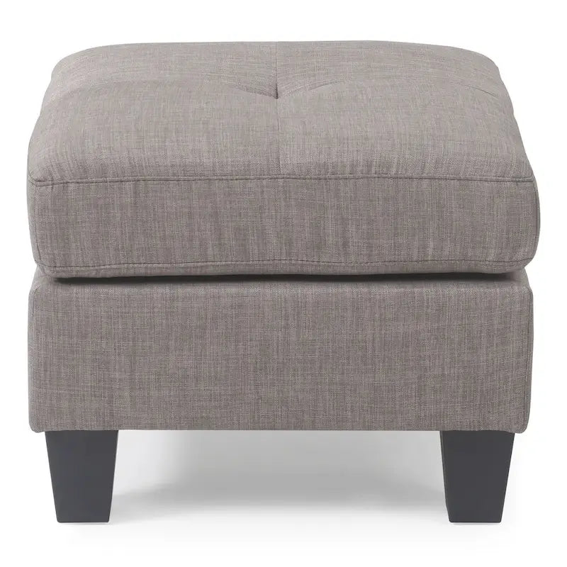 Square Tufted Upholstered Ottoman Footrest with Solid Wood Legs Multi-Color