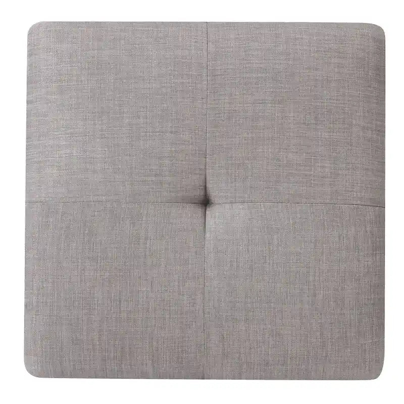 Square Tufted Upholstered Ottoman Footrest with Solid Wood Legs Multi-Color