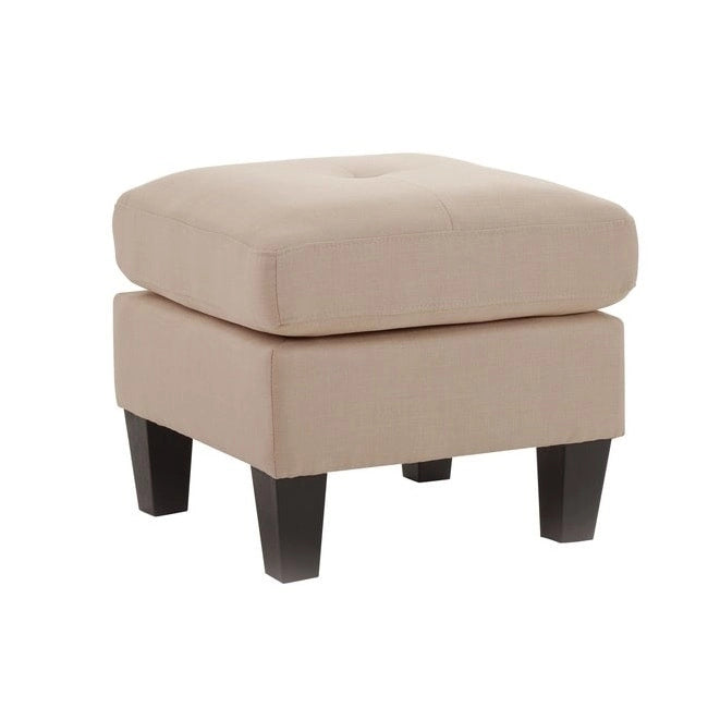 Square Tufted Upholstered Ottoman Footrest with Solid Wood Legs Multi-Color