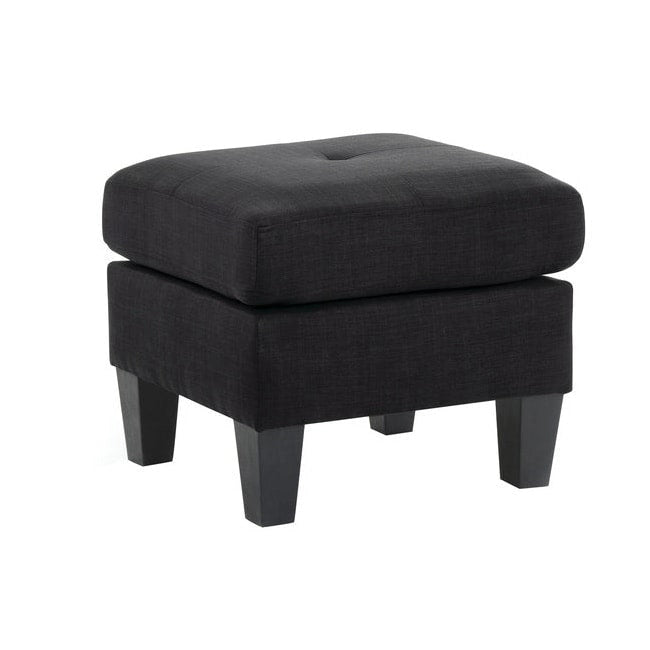 Square Tufted Upholstered Ottoman Footrest with Solid Wood Legs Multi-Color