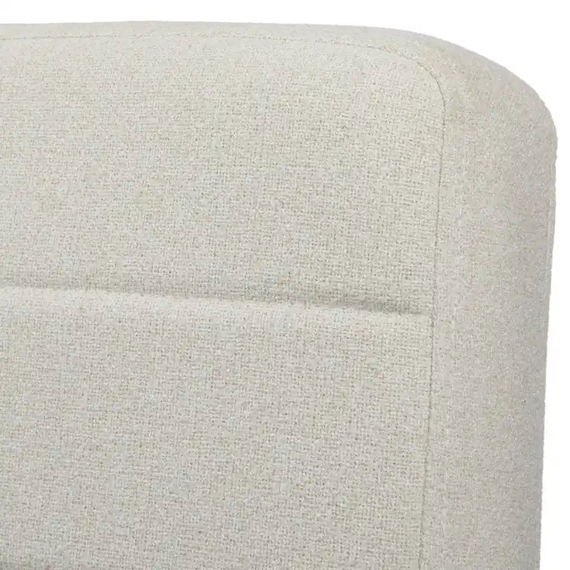 Upholstered Dining Chair with Channel Tufting and Gold Metal Sled Base