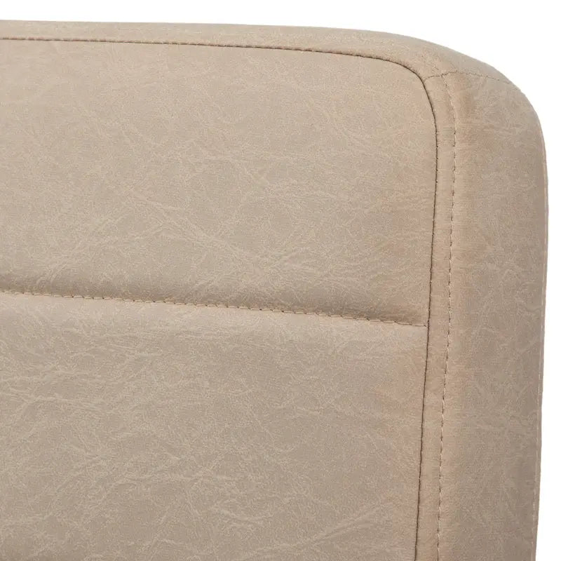 Upholstered Dining Chair with Channel Tufting and Gold Metal Sled Base