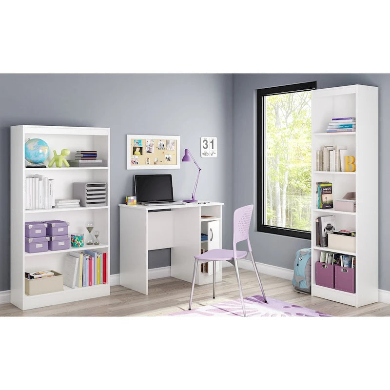 Compact Space-Saving Computer Desk with Storage Cabinet, Multi-Color