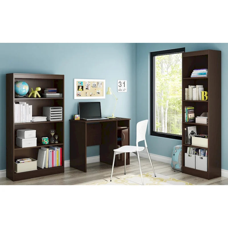 Compact Space-Saving Computer Desk with Storage Cabinet, Multi-Color