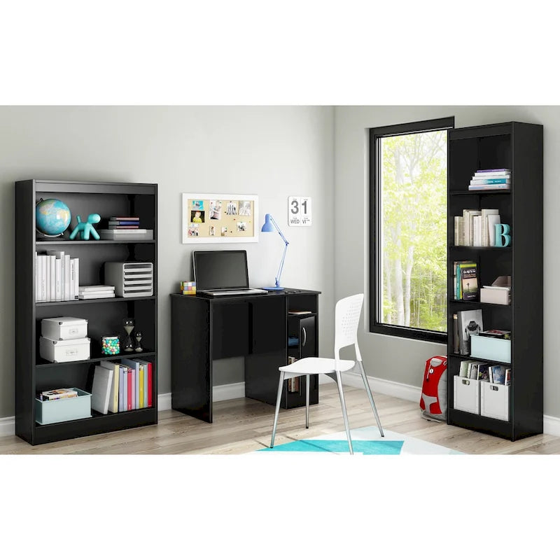 Compact Space-Saving Computer Desk with Storage Cabinet, Multi-Color