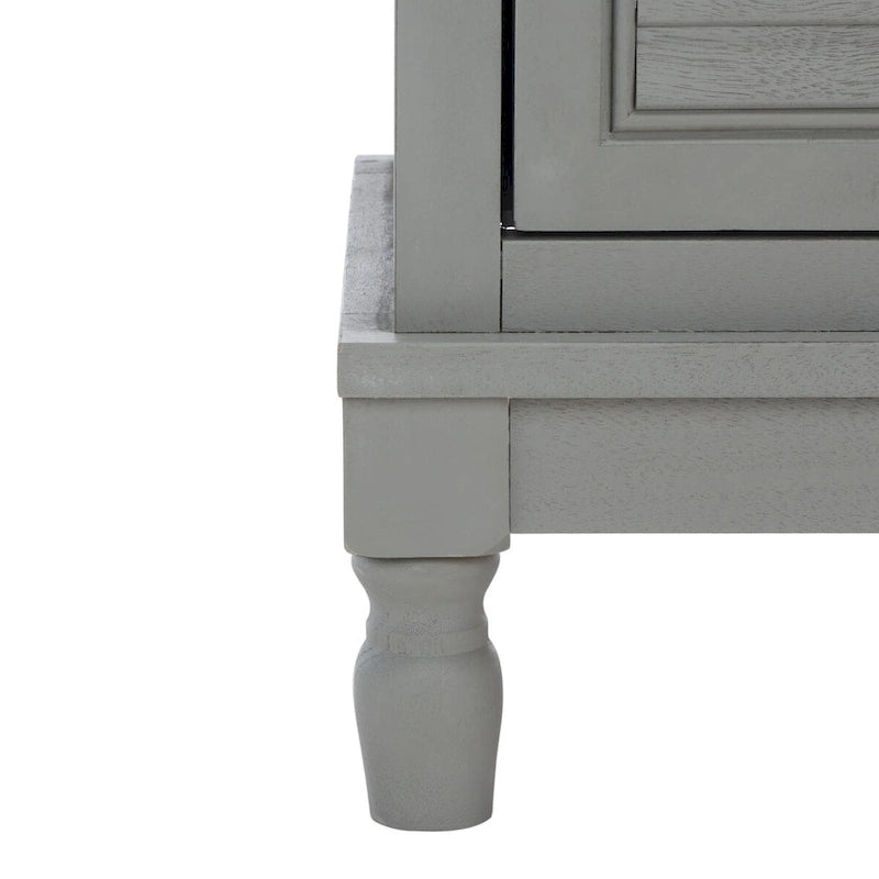 2-Door 1-Shelf Media Stand with Louvered Cabinet and Open Storage