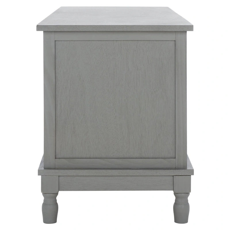 2-Door 1-Shelf Media Stand with Louvered Cabinet and Open Storage