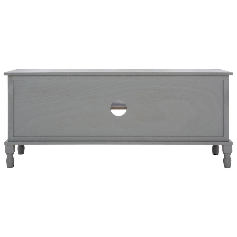 2-Door 1-Shelf Media Stand with Louvered Cabinet and Open Storage