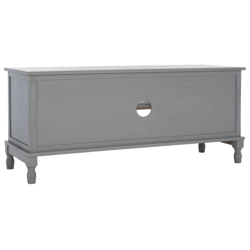 2-Door 1-Shelf Media Stand with Louvered Cabinet and Open Storage